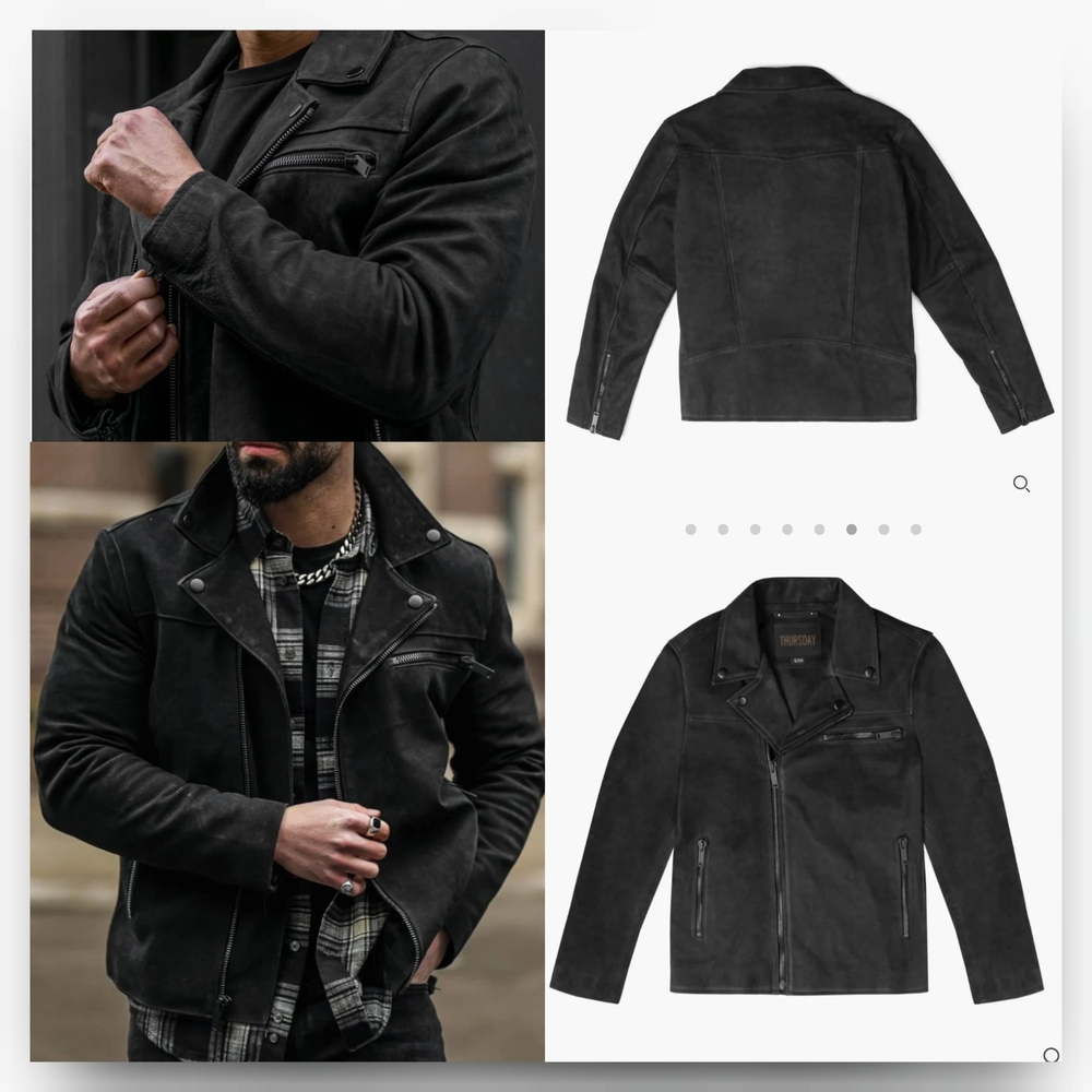 Thursday Boot Company Black Suede Moto Jacket